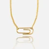 Paper Clip Necklace - Gold