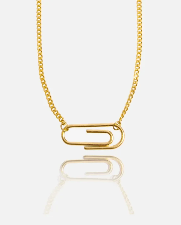 Paper Clip Necklace - Gold