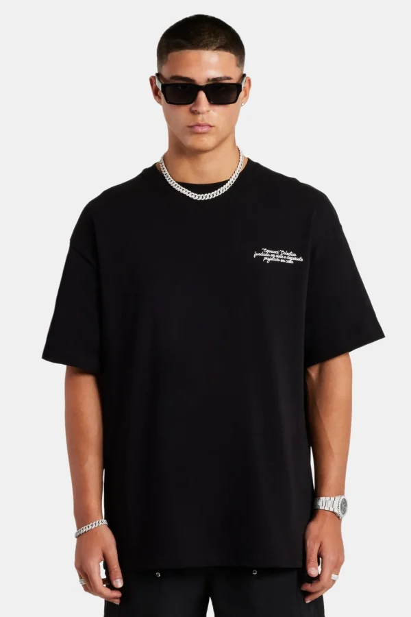 Paraiso Graphic Oversized T-Shirt - Black