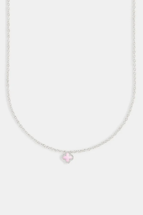 Pink Enamel Motif Necklace - 10mm