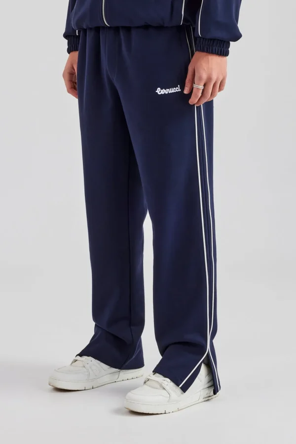 Piping Split Hem Trouser - Navy