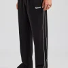 Piping Split Hem Trouser - Black