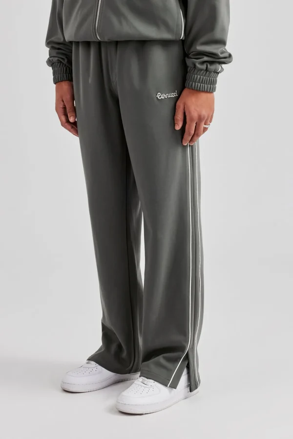 Piping Split Hem Trouser - Grey