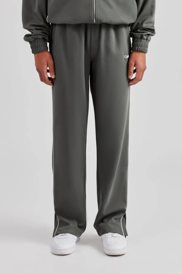 Piping Split Hem Trouser - Grey