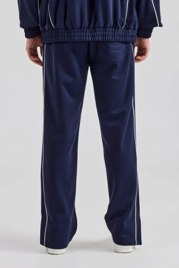 Piping Split Hem Trouser - Navy