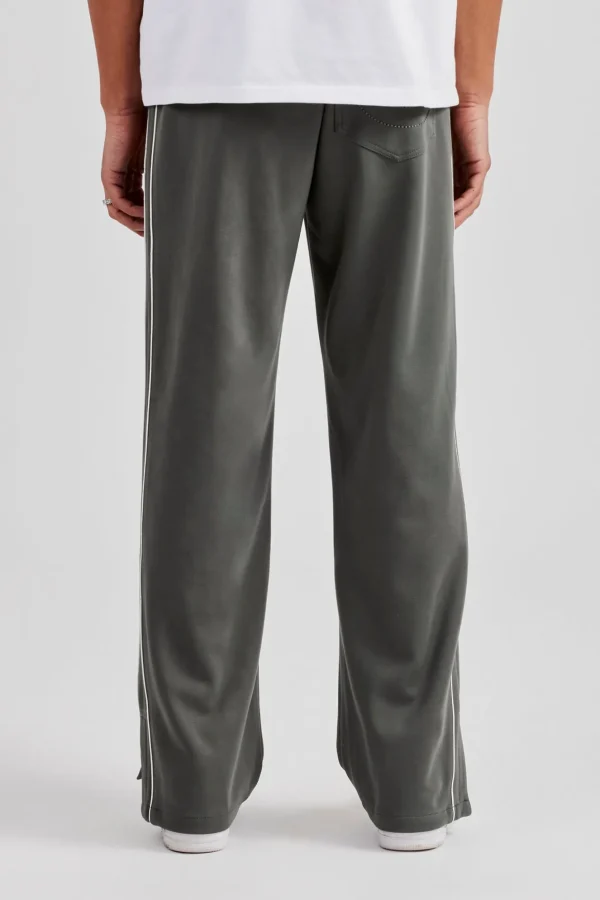 Piping Split Hem Trouser - Grey