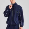 Piping Zip Through Jacket - Navy