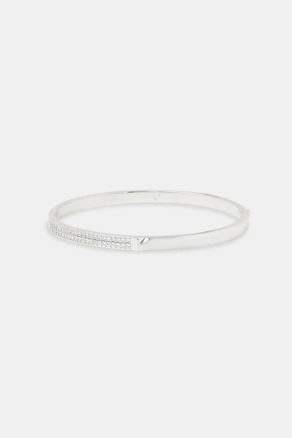 Polished & Iced Connecting Bangle - 5mm