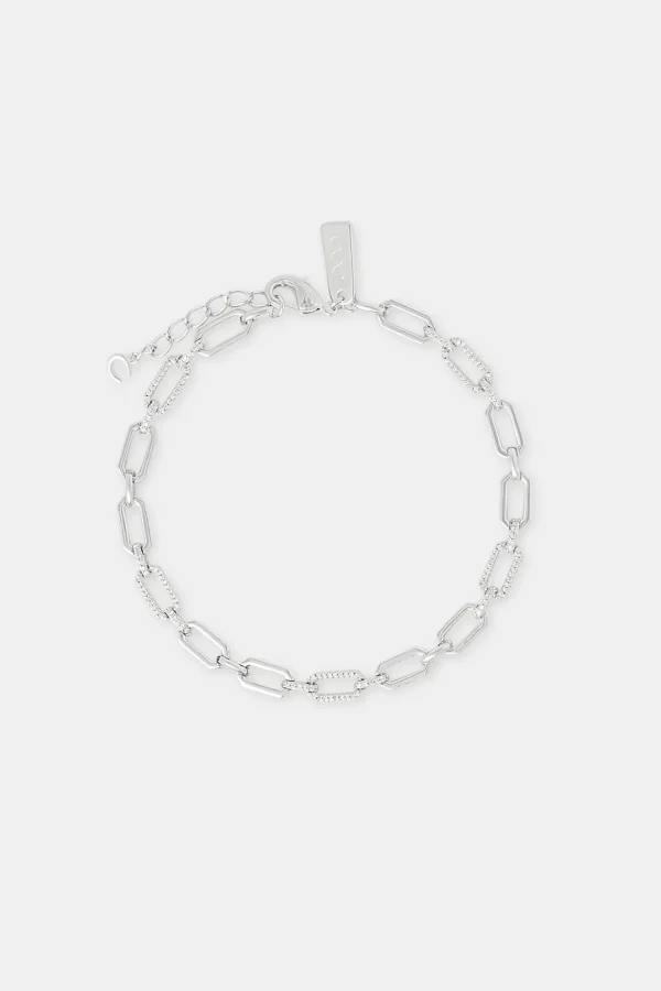 Polished & Iced Connecting Link Bracelet - 8mm