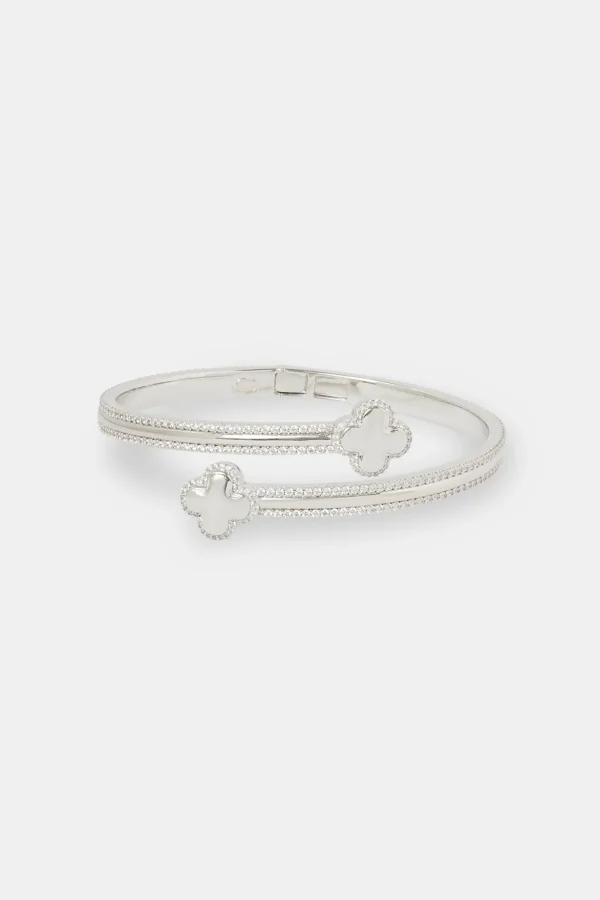 Polished & Iced Motif Bangle