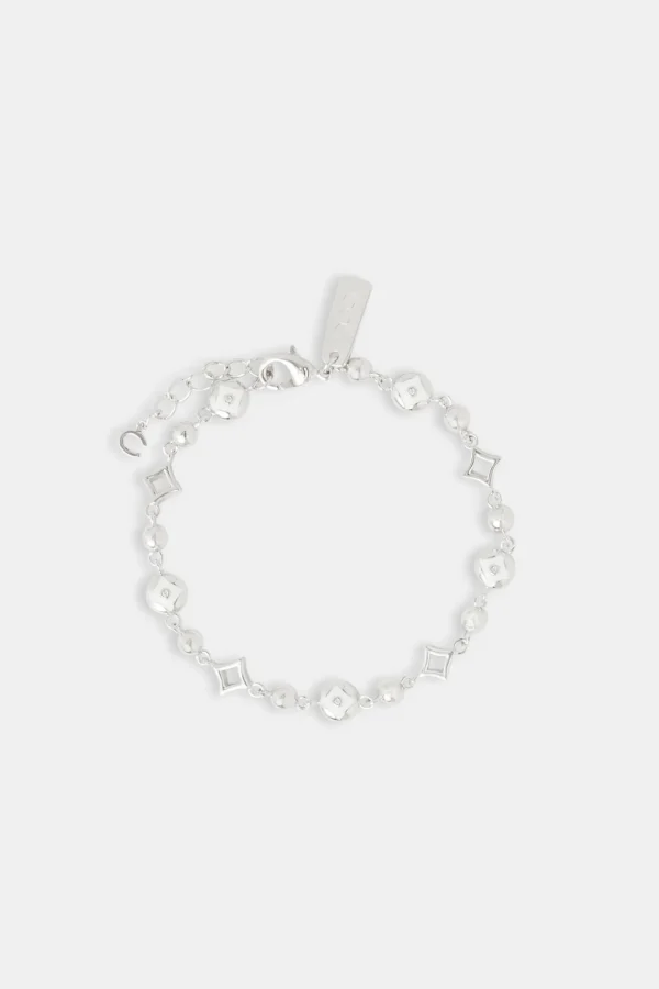 Polished and Cz Star Motif Bracelet - 6mm