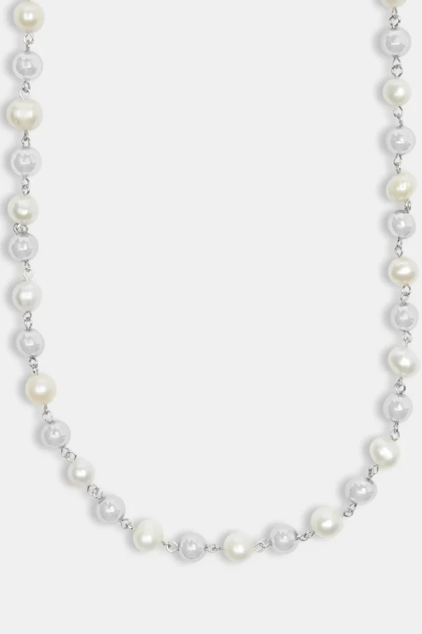 Polished Ball & Freshwater Pearl Necklace