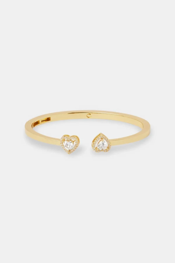 Polished Cz Heart Bangle - 5mm