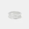 Polished Edge Iced Centre Angled Ring - 8mm