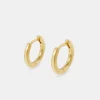 Polished Huggies Earrings - Gold - 15mm