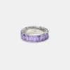 Purple CZ Baguette Tennis Ring - 6mm