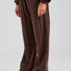 Raw Edge Waistband Jogger - Chocolate