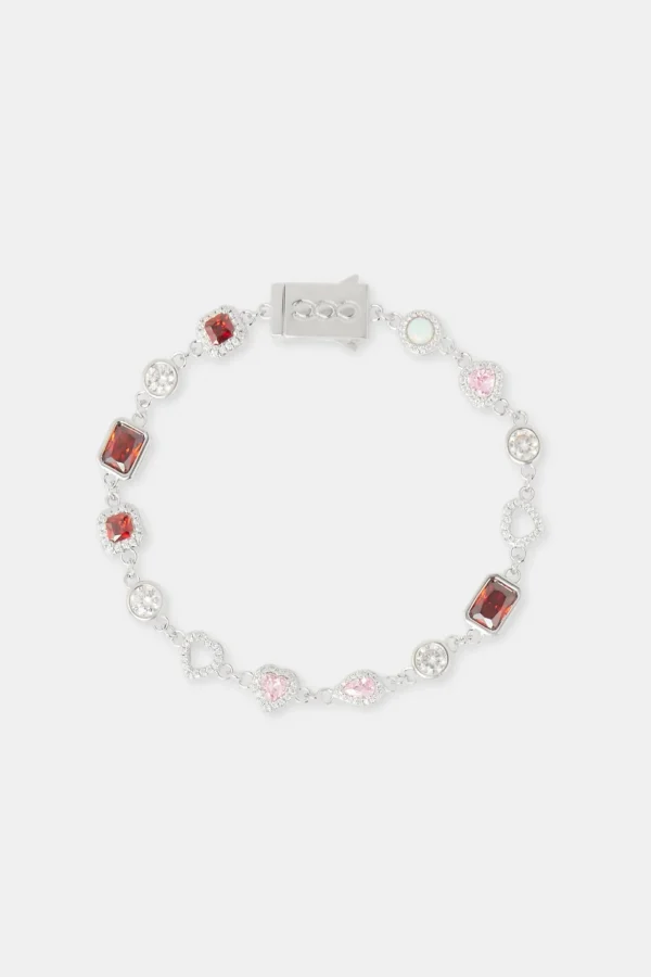 Red Heart Multi Gem Bracelet - 6mm