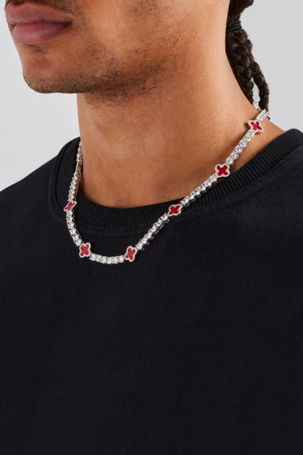 Red Motif Tennis Chain - 5mm