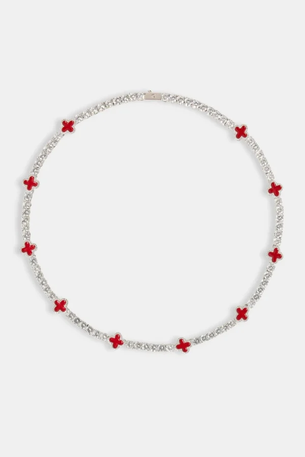 Red Motif Tennis Chain - 5mm