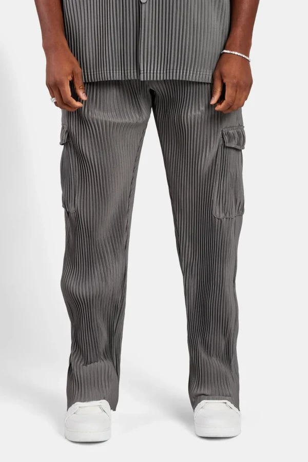 Relaxed Pleated Cargo Trouser - Dark Grey