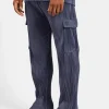 Relaxed Pleated Cargo Trouser - Dusty Blue