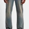 Relaxed Rhinestone Pocket Detail Jeans  - Antique Wash