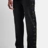 Relaxed Rhinestone Star Jeans - Washed Black