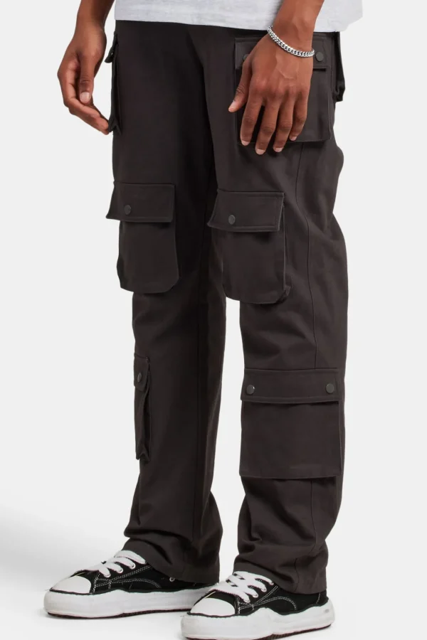 Relaxed Twill Cargo Trouser - Charcoal