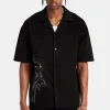 Rhinestone Palm Shirt - Black