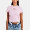 Rib Glitter Applique Baby Tee - Pink