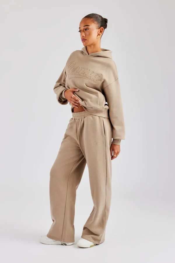 Rope Embroidery Tracksuit - Taupe