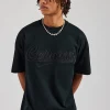 Rope Script Oversized T-Shirt - Black