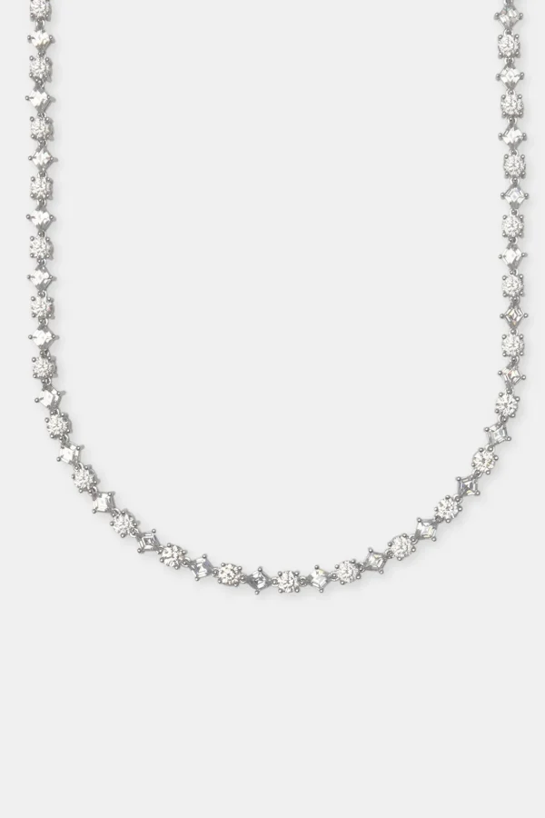 Round & Diamond Cluster Tennis Chain - 6mm