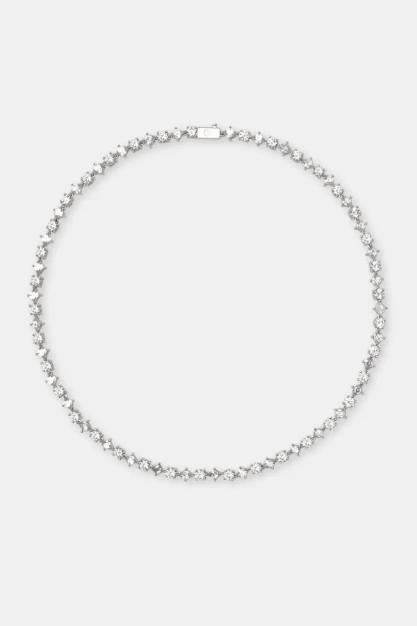 Round & Diamond Cluster Tennis Chain - 6mm