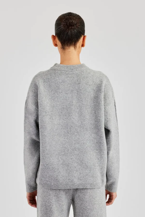 Seam Detail Knitted Sweatshirt - Grey