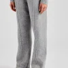 Seam Detail Knitted Wide Leg Jogger - Grey