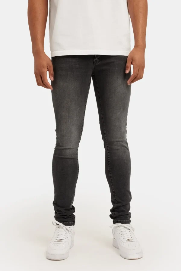 Skinny Fit Jeans - Washed Black