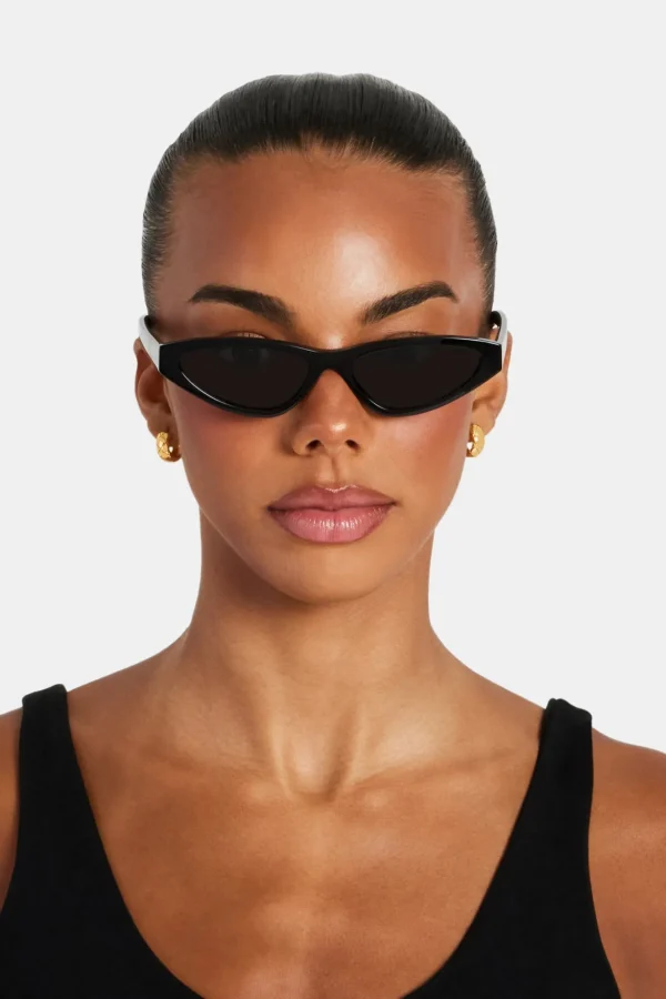 Skinny Tortoiseshell Sunglasses - Black