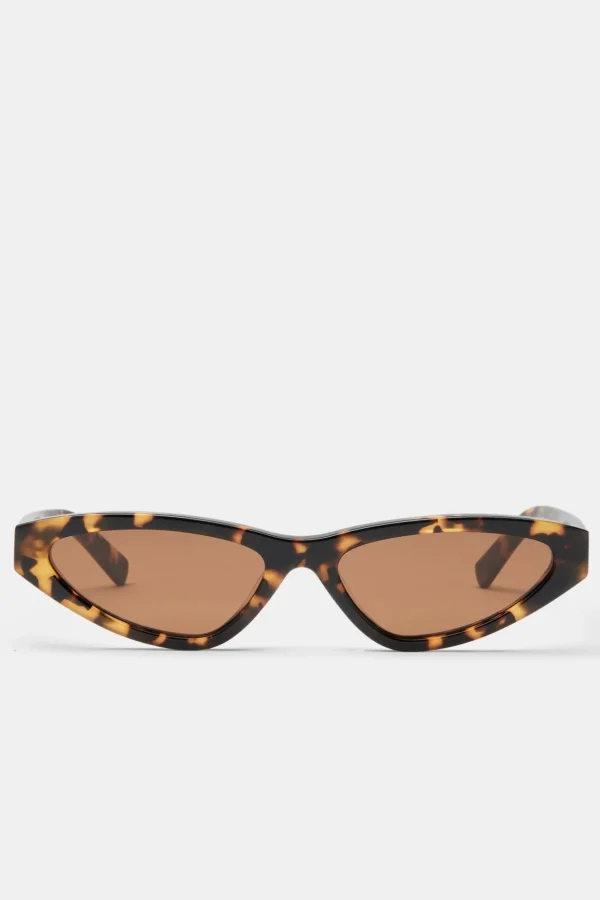 Skinny Tortoiseshell Sunglasses - Mocha