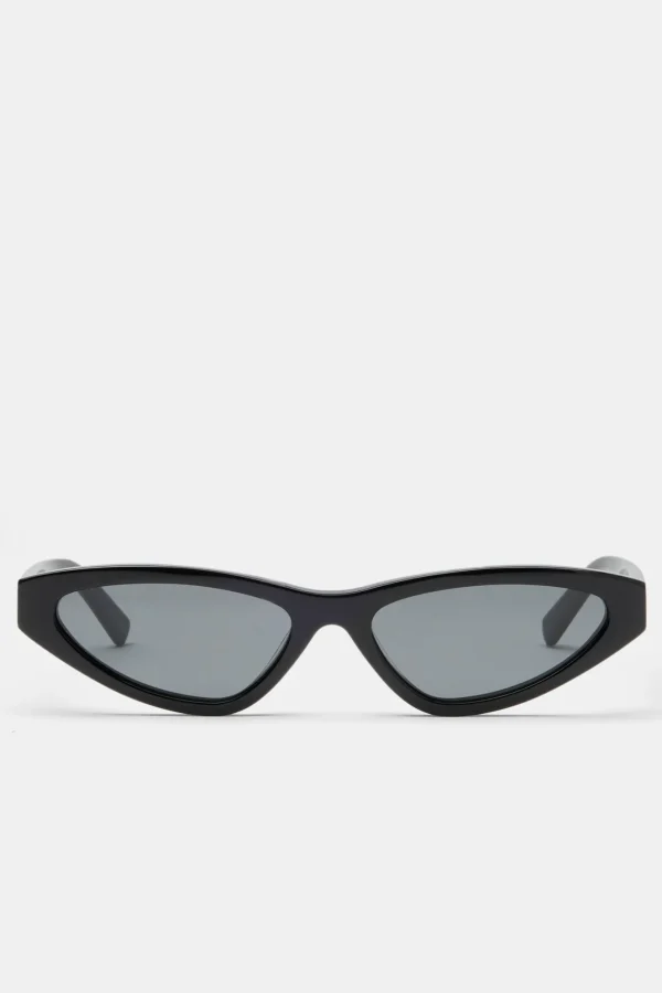 Skinny Tortoiseshell Sunglasses - Black