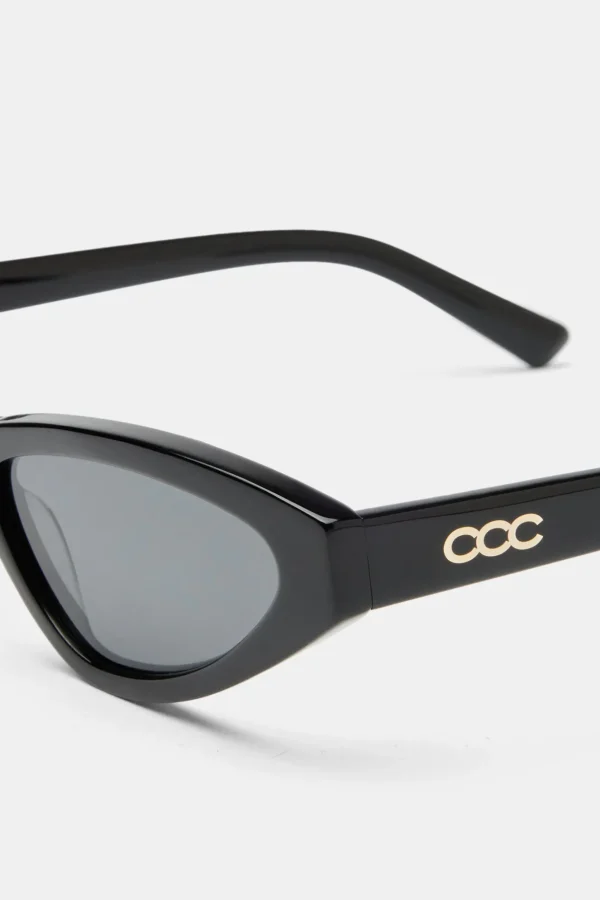 Skinny Tortoiseshell Sunglasses - Black