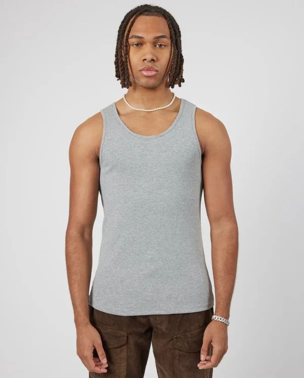 Slim Ribbed Vest - Grey