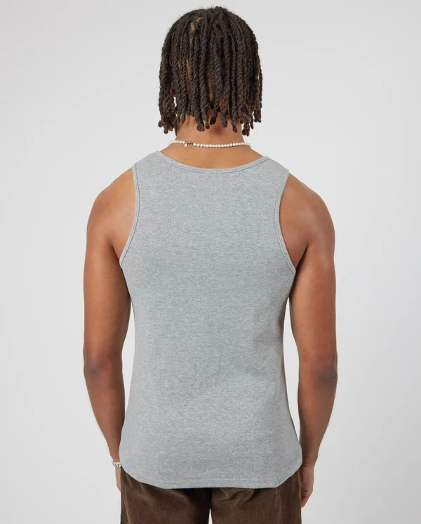 Slim Ribbed Vest - Grey