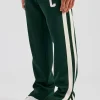 Split Hem Double Panel C Track Pant - Forest Green