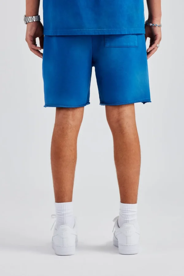 Spray Washed Jersey Short - Blue