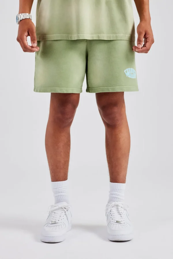 Spray Washed Paraiso Jersey Short - Washed Green