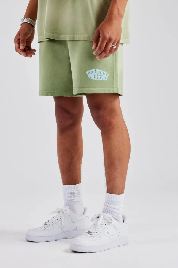 Spray Washed Paraiso Jersey Short - Washed Green