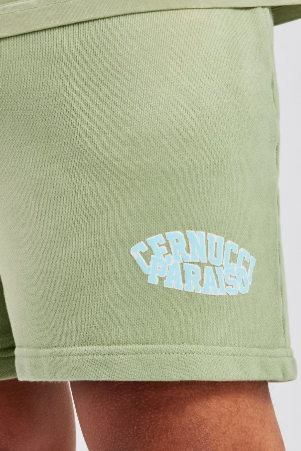 Spray Washed Paraiso Jersey Short - Washed Green