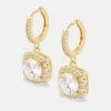 Square Drop Earrings - Gold